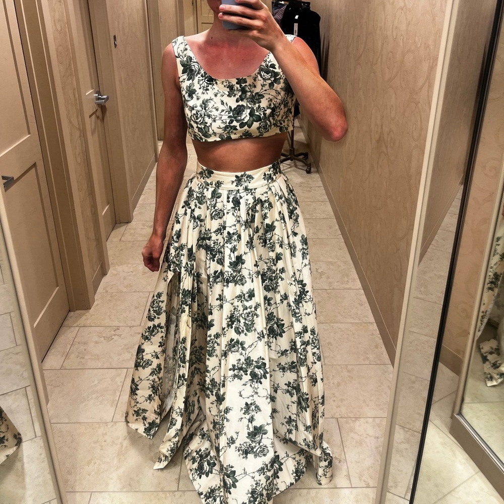 Antonio Melani x The Style Bungalow Floral Print High Skirt + Matching Bra Top